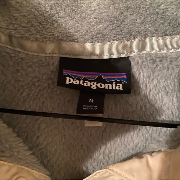 Patagonia Re-Tool Snap T Fleece Pullover Jacket Light Gray Cream Cozy Medium - Picture 3 of 8